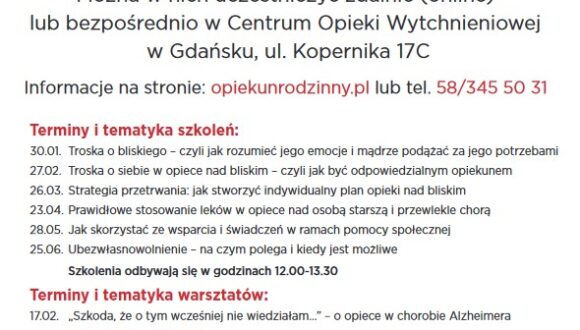 Nieodpłatne szkolenia dla opiekunów rodzinnych