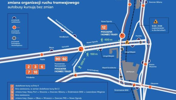 Przebudowa torowisk w Śródmieściu – duże zmiany w komunikacji, także na odcinku na Aniołkach!