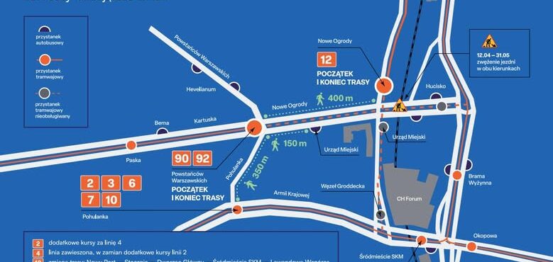 Przebudowa torowisk w Śródmieściu – duże zmiany w komunikacji, także na odcinku na Aniołkach!