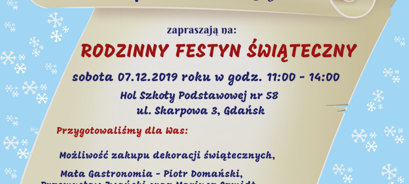 VIII Rodzinny Festyn Świąteczny w SP 58 – 7.12.2019